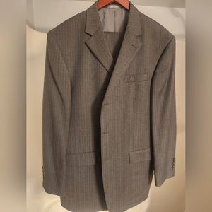 Oscar De La Renta Suit, size 44R, W36, Gray pinstripe